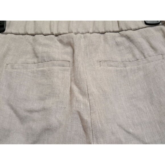 Talbots Linen Blend Cropped Pants Size 4P Beige Neutral Pull On Stretch - Picture 10 of 16
